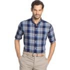 Men's Arrow Marina Beach Classic-fit Plaid Button-down Shirt, Size: Medium, Blue (navy)