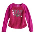 Girls 7-16 & Plus Size So&reg; Sherpa Pullover Sweatshirt, Size: 7-8, Dark Pink