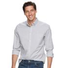 Men's Sonoma Goods For Life&trade; Modern-fit Checked Stretch Poplin Button-down Shirt, Size: Xxl, White