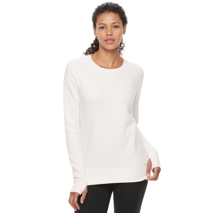 Women's Tek Gear&reg; Fleece Crewneck Sweatshirt, Size: Small, Light Pink