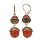 Dana Buchman Pink Acorn Nickel Free Double Drop Earrings, Women's