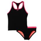 Girls 7-14 Nike 2-pc. Racerback Tankini Swimsuit Set, Girl's, Size: 7, Black