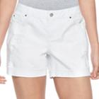 Women's Jennifer Lopez Rockin' Ripped Boyfriend Jean Shorts, Size: 10, White