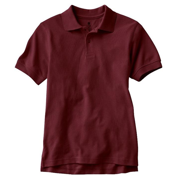 Boys 8-20 Chaps Solid Pique School Uniform Polo, Boy's, Size: 10-12, Dark Red