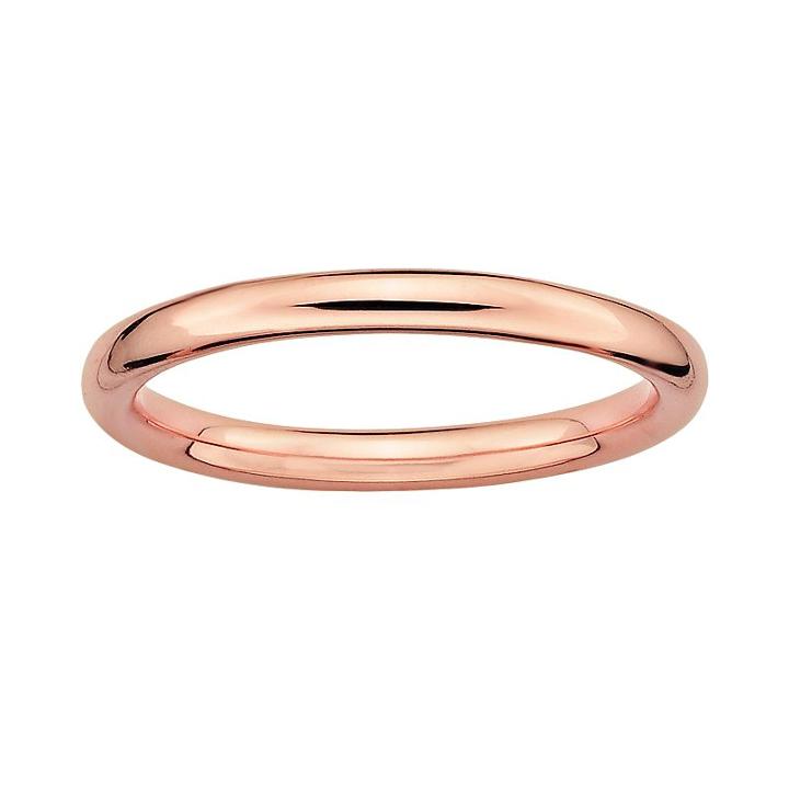 Stacks And Stones 18k Rose Gold Over Silver Stack Ring, Women's, Size: 8, Pink