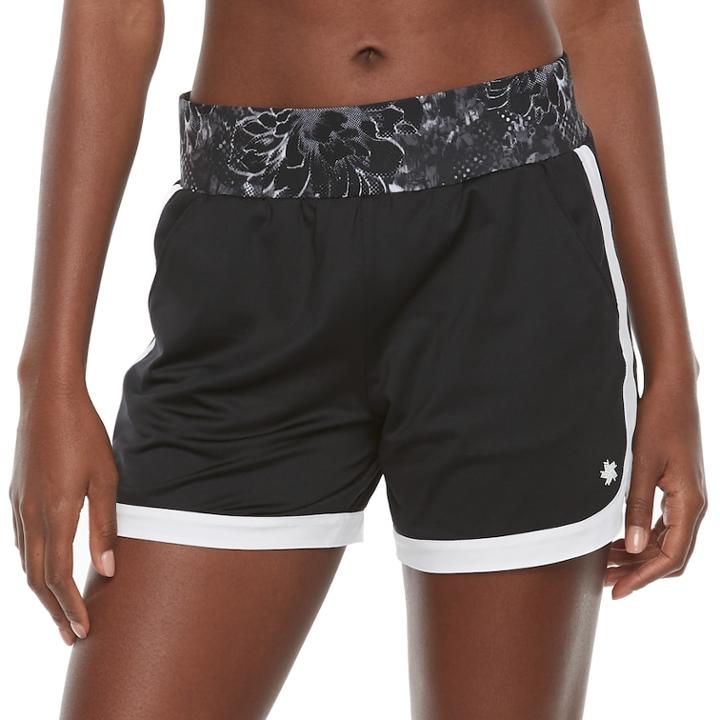 Women's Tek Gear&reg; Mixed Media Shorts, Size: Xl, Black
