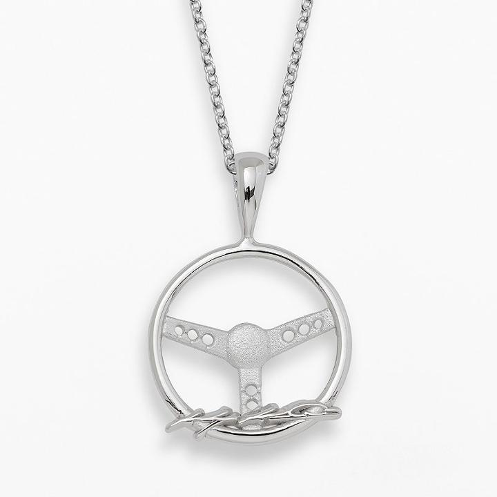Insignia Collection Nascar Kasey Kahne Sterling Silver Steering Wheel Pendant, Adult Unisex, Size: 18, Grey