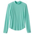 Girls 7-16 So&reg; Ribbed Mockneck Tee, Girl's, Size: 16, Turquoise/blue (turq/aqua)