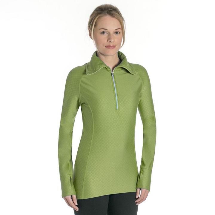Women's Snow Angel Diamond Duchess Microfleece Quarter-zip Top, Size: Small, Med Green