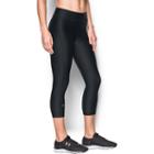 Women's Under Armour Heatgear Armour Solid Capris, Size: Xs, Black