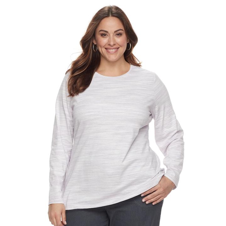 Plus Size Croft & Barrow&reg; Crewneck Tee, Women's, Size: 1xl, Med Purple