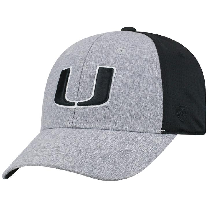 Adult Top Of The World Miami Hurricanes Fabooia Memory-fit Cap, Men's, Med Grey