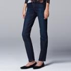 Women's Simply Vera Vera Wang Slimming Skinny Jeans, Size: 8, Med Blue