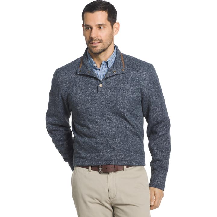 Big & Tall Arrow Classic-fit Herringbone Mockneck Fleece Sweater, Men's, Size: Xxl Tall, Med Grey