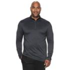 Big & Tall Tek Gear&reg; Stretch Jersey Quarter-zip Pullover, Men's, Size: L Tall, Black