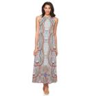 Women's Suite 7 Scroll Maxi Dress, Size: 10, Drk Orange