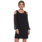 Women's Msk Cold-shoulder Shift Dress, Size: 8, Grey (charcoal)