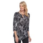 Women's Dana Buchman Keyhole Asymmetrical Top, Size: Large, Silver