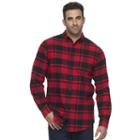 Big & Tall Croft & Barrow&reg; True Comfort Classic-fit Flannel Button-down Shirt, Men's, Size: Xxl Tall, Dark Red