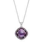 Siri Usa By Tjm Sterling Silver Amethyst Halo Pendant, Women's, Size: 18, Purple