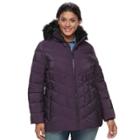 Plus Size Camryn Quilted Puffer Jacket, Women's, Size: 2xl, Blackberry