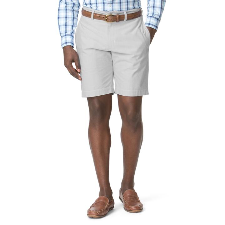 Big & Tall Chaps Classic-fit Oxford Flat-front Shorts, Men's, Size: 48, Grey