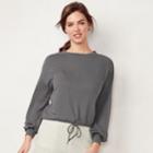 Women's Lc Lauren Conrad Drawstring Crop Sweatshirt, Size: Medium, Med Grey