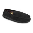 Muk Luks Men's Corduroy Moccasin Slippers, Size: Large, Black