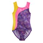 Girls 4-14 Jacques Moret Abstract Leotard, Size: Small, Multicolor