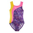 Girls 4-14 Jacques Moret Abstract Leotard, Size: Small, Multicolor