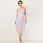 Women's Lc Lauren Conrad Lace Handkerchief Hem Midi Dress, Size: 6, Lt Purple
