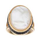 Olive & Ivy Mother-of-pearl Oval Ring, Women's, Size: 7, White Oth