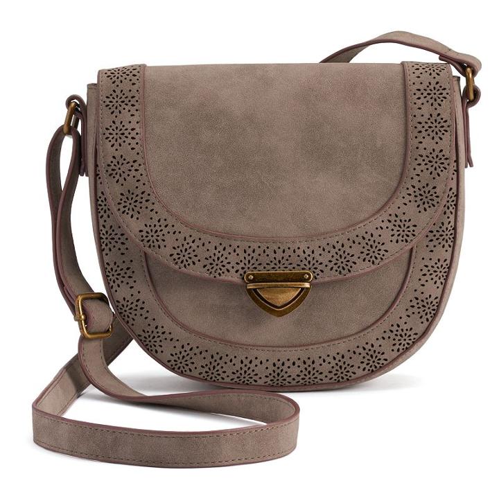 Sonoma Goods For Life&trade; Willa Saddle Crossbody Bag, Women's, Grey