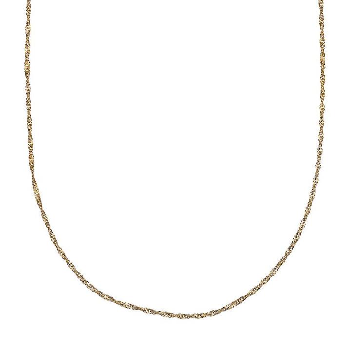 14k Gold Over Silver Singapore Chain Necklace - 24 In, Women's, Size: 24