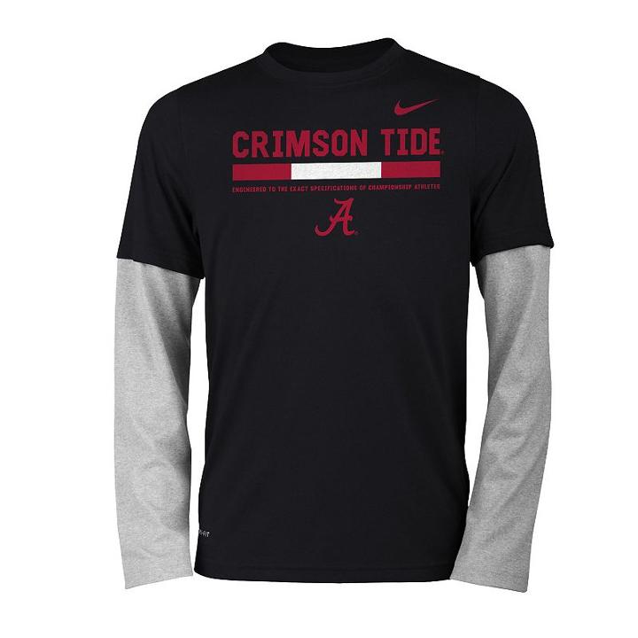 Boys 8-20 Nike Alabama Crimson Tide Legend Tee Set, Size: S 8, Black