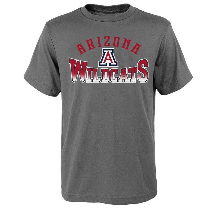 Boys 8-20 Arizona Wildcats Fade Tee, Boy's, Size: L(14/16), Grey (charcoal)