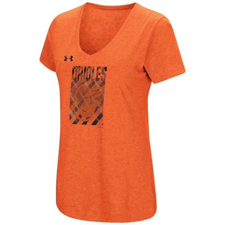 Women's Under Armour Baltimore Orioles Heat Gear Streak Tee, Size: Xxl Av/rg, Drk Orange