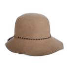 Women's Scala Wool Felt Chain Trim Cloche Hat, Lt Brown