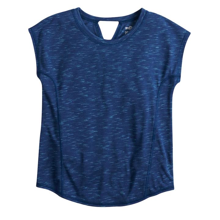 Girls 7-16 So&reg; Easy Coverstitch Performance Tee, Size: 10, Med Blue