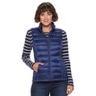 Women's Heat Keep Solid Down Puffer Vest, Size: Large, Blue