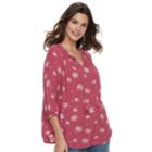 Women's Sonoma Goods For Life&trade; Crinkle Smocked Tunic, Size: Small, Pink