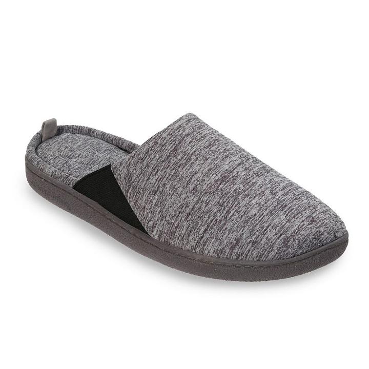 Dearfoams Women's Memory Foam Scuff Slippers, Size: Small, Dark Grey