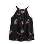 Girls 7-16 & Plus Size Mudd&reg; Crochet Trim Tank Top With Necklace, Size: 18 1/2, Black