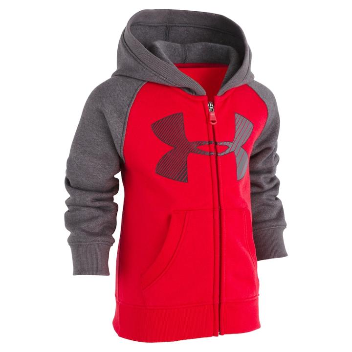 Toddler Boy Under Armour Logo Raglan Zip Hoodie, Size: 2t, Red