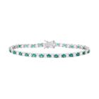 Sterling Silver Lab-created Emerald & White Sapphire Tennis Bracelet, Women's, Size: 7.25, Green