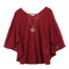 Girls 7-16 Speechless Capelet With Necklace, Size: Large, Dark Red