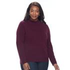 Plus Size Napa Valley Mockneck Sweater, Women's, Size: 1xl, Dark Red