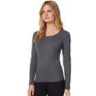 Women's Heat Keep Scoopneck Long Sleeve Top, Size: Xl, Grey (charcoal)