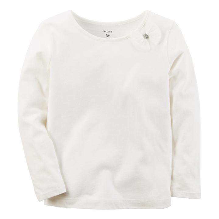 Girls 4-8 Carter's Bow Tee, Size: 8, White