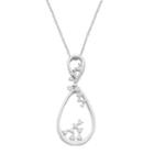Boston Bay Diamonds 14k White Gold 1/6 Carat T.w. Diamond Double Teardrop Pendant Necklace, Women's, Size: 18